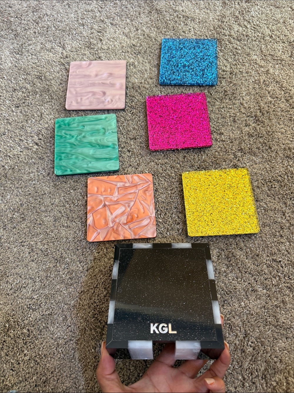 Kurt Geiger London Acrylic Rainbow Coaster Set